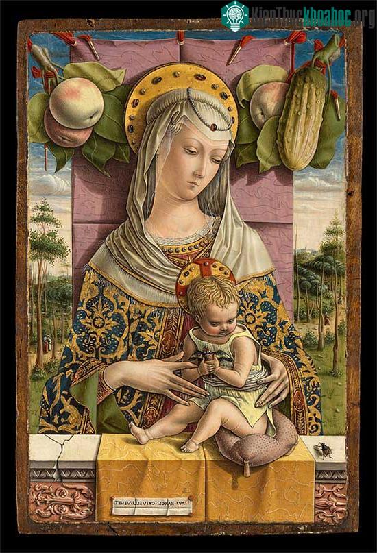 Trong bức tranh của Carlo Crivelli, con ruồi đậu trên gờ tường thu hút sự chú ý của nhân vật.