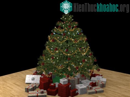 Nếu một cây thông Noel cao 180cm sẽ có 37 đồ vật trang trí, chiều dài của các sợi dây kim tuyến là 919cm.