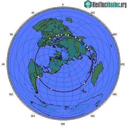 Những chấm trắng là vị trí một số công trình cổ đại trên Trái Đất.