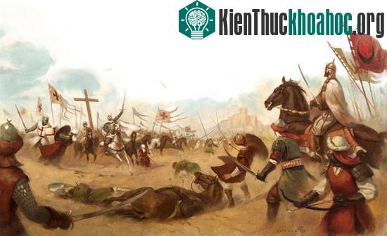 ...và đụng độ vua Baldwin IV cùng các hiệp sĩ dòng đền tại Mons Gisardi