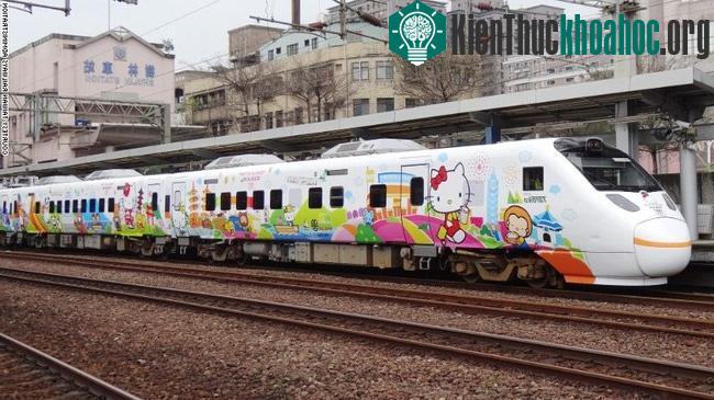 Hình ảnh đoàn tàu tốc hành Hello Kitty.