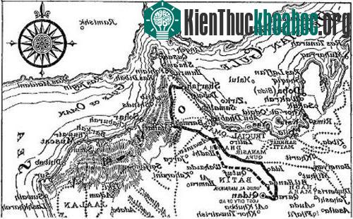Bản đồ minh họa từ cuốn sách Những vị hoàng đế sa mạc của Oman do Methuen xuất bản năm 1947. (Ảnh: Acient Origins)