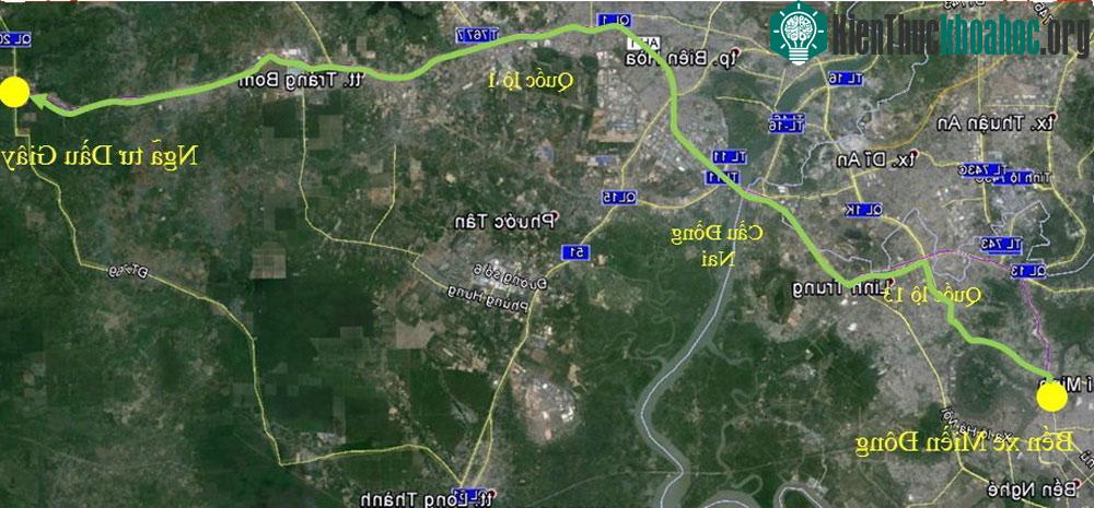 Lộ trình 2: Bến xe Miền Đông - Quốc lộ 13 - Phạm Văn Đồng - Quốc lộ 1 - Ngã tư Dầu Giây.