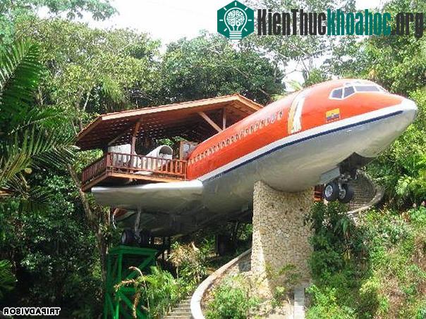 &nbsp;Khung máy bay Boeing 727 nằm trong các tán rừng nhiệt đới Costa Rica. Nó được chuyển đổi thành một phòng khách sạn sang trọng.