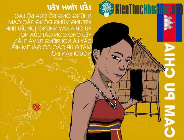 Tại Campuchia, lều tình yêu là nơi riêng tư và thân mật của các cô gái tìm hiểu người bạn đời.