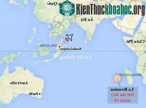 Vị trí mảnh vỡ máy bay nghi của MH370 được tìm thấy.