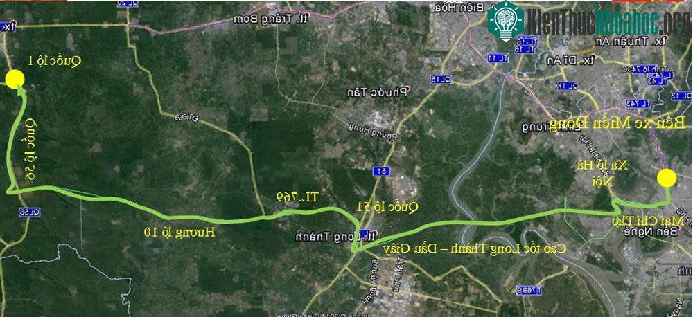 Lộ trình 4: Bến xe Miền Đông - Xa lộ Hà Nội - Cao tốc TP HCM - Long Thành - Dầu Giây - Quốc lộ 51 - Tỉnh lộ 769 - Hương lộ 10 (Cẩm Đường) - Quốc lộ 1.