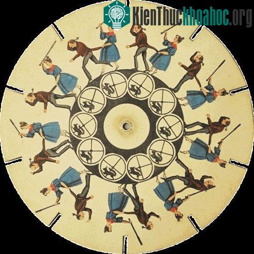 Người xem sẽ nhìn hình ảnh phản chiếu trong gương qua khe hở để thấy hình ảnh chuyển động. Các khe hở hoạt động như một màn chập, khiến hình ảnh bị cắt đoạn. Tuy nhiên, do tốc độ quay của đĩa nhanh...