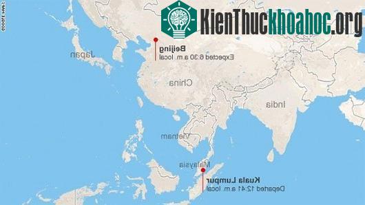 Lịch trình bay của chiếc máy bay mất tích