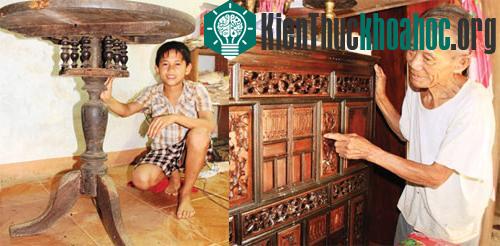Ông Đinh Thẩm, người thợ mộc tài ba cũng là người cuối cùng nắm giữ bí quyết chiếc bàn tự xoay - (Ảnh: Hoàng Sơn)