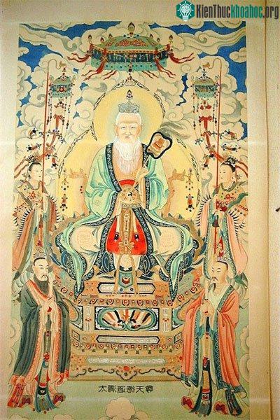 Chân dung Thái Thượng Lão Quân - vị thần coi sóc việc luyện linh đan trên trời.