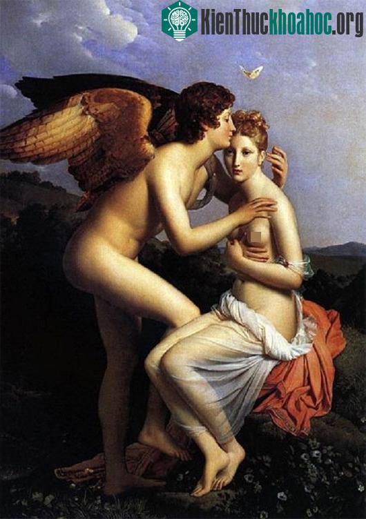 Hình ảnh thần Eros bên vợ - nàng Psyche xinh đẹp