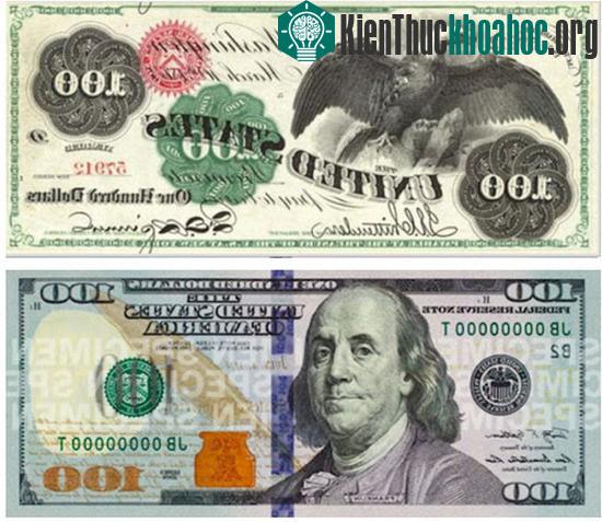 Hình ảnh so sánh đồng đô la năm 1862 và năm 2013.