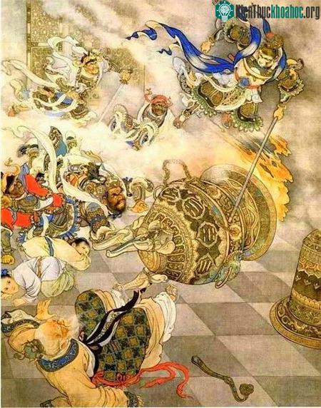 Hình ảnh Tôn Ngộ Không ăn trộm linh đan của Thái Thượng Lão Quân, sau đó thoát khỏi lò bát quái nổi tiếng trong văn học Trung Hoa.