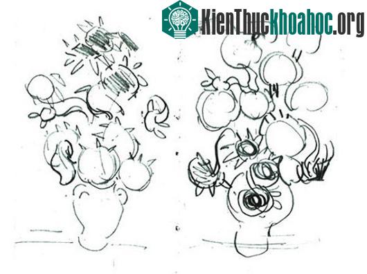Tranh vẽ phác thảo bức "Hoa hướng dương"