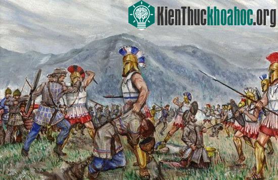 Hình ảnh giao đấu trong trận chiến Thermopylae