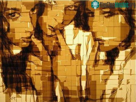 Vẽ tranh tuyệt đẹp bằng băng dính ảnh 4