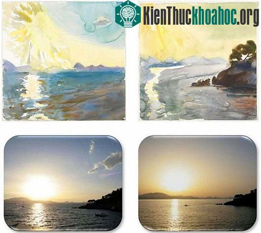 Hai bức tranh do nghệ sĩ P.Tetsis vẽ về cùng một khung cảnh