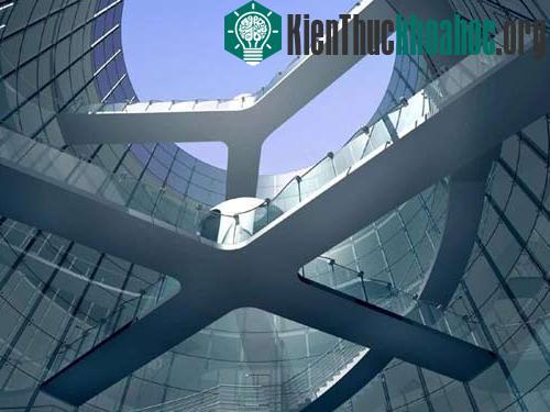 Cửa bên trong toà nhà, với những cây cầu hình nhiễm sắc thể X và Y