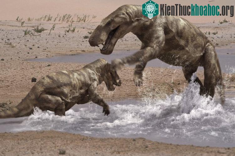Hình ảnh mô phỏng một cặp Gorgonopsid.