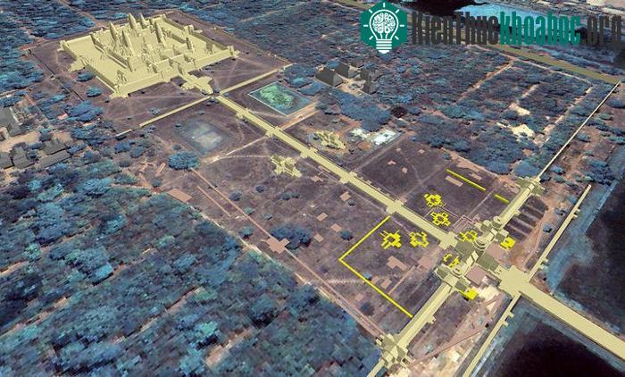 Vị trí 8 tòa tháp ở phía nam đền Angkor Wat. (Ảnh: Till Sonnemann).