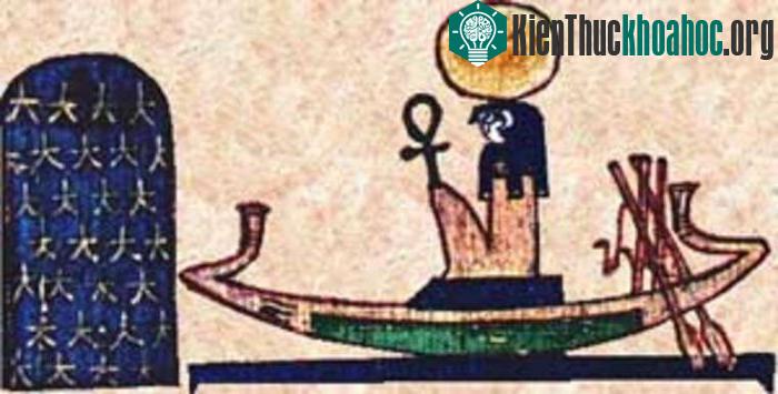 Thần Ra trên thuyền mặt trời. (Ảnh: Wikimedia).