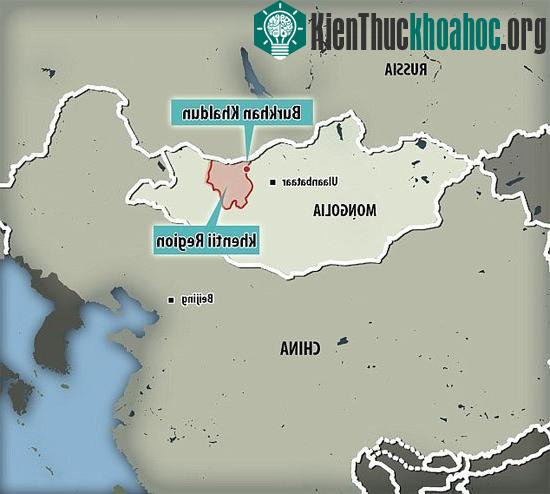 Núi Burkhan Khaldun, nơi nghi ngờ có mộ của Thành Cát Tư Hãn.