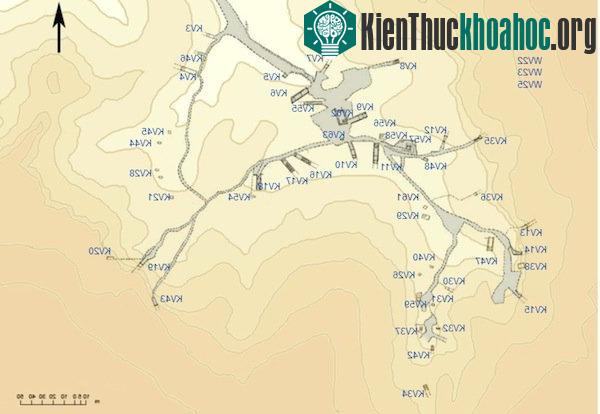 Sơ đồ hệ thống 63 lăng mộ trong thung lũng.