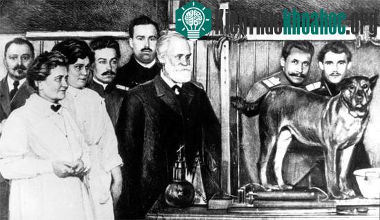 Ivan Pavlov cùng cộng sự bên chú chó của phòng thí nghiệm