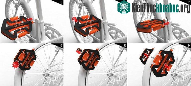 Khóa xe đạp tích hợp với pedal