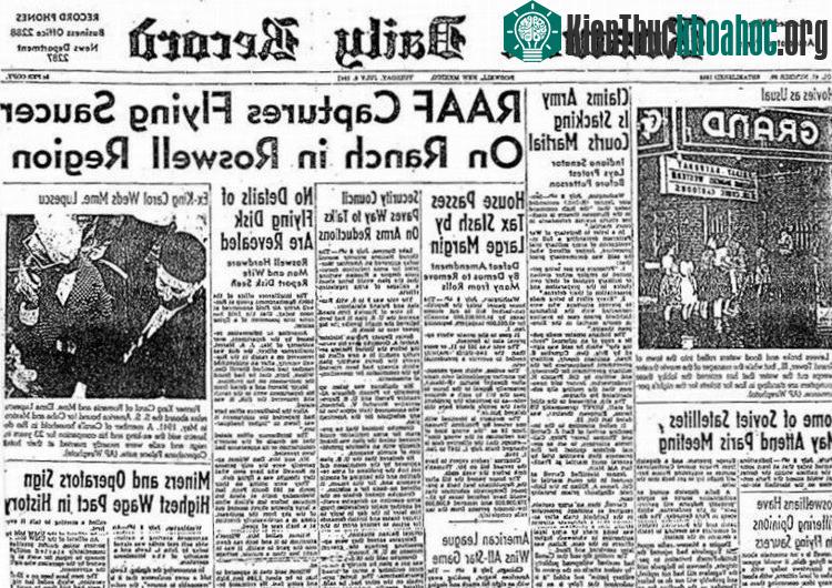Bài báo về sự cố năm 1947 ở Roswell.