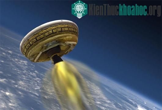 Hình ảnh mô phỏng tàu vũ trụ LDSD trong hành trình bay thử nghiệm. (Ảnh: NASA)