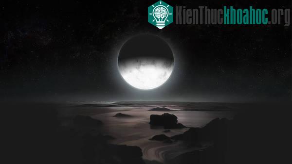Ảnh minh hoạ bề mặt Pluto và nhìn thấy mặt trăng của nó, Charon