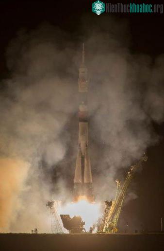 Tàu Soyuz rời bệ phóng. (Ảnh: NASA)