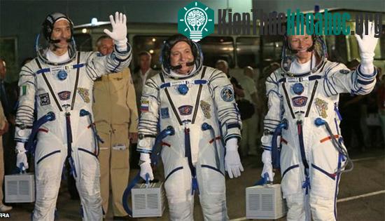 Từ trái sang: Phi hành gia Karen Nyberg, Fyodor Yurchikhin và Luca Parmitano. (Ảnh: AFP)