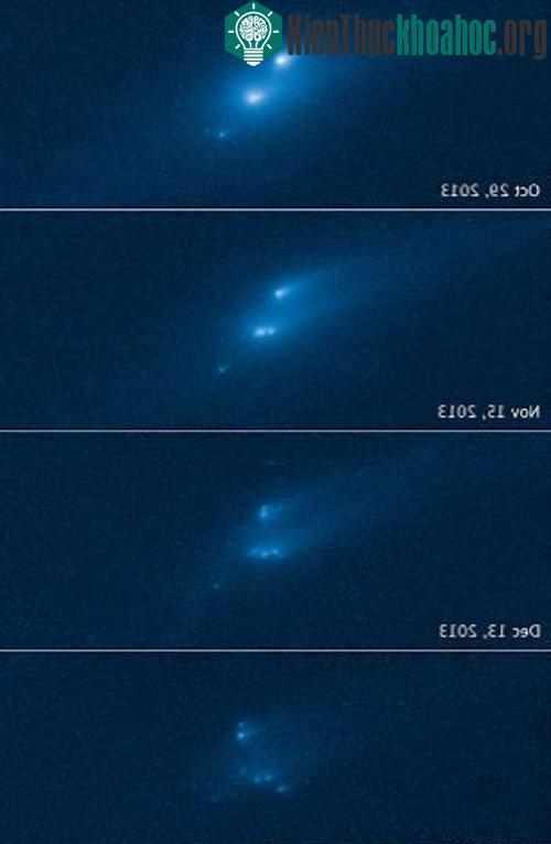 Tiểu hành tinh P/2013 R3 trong quá trình tự hủy - (Ảnh: Hubble/NASA)