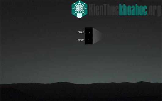 Ảnh chụp Trái đất và mặt trăng từ bề mặt sao Hỏa - (Ảnh: NASA/JPL)