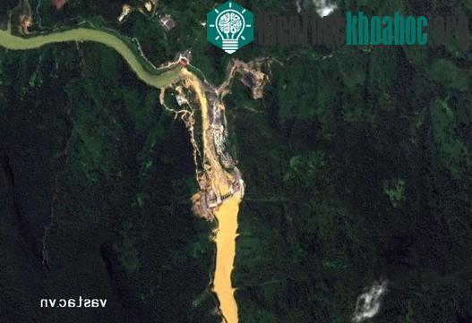 Ảnh chụp Thủy điện Sông Bung 2, tỉnh Quảng Nam, ngày 9/8/2013. (Ảnh: Trung tâm Vệ tinh quốc gia)