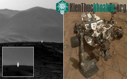 Phi thuyền Curiosity và cận cảnh đốm sáng trong bức hình vừa chụp được
