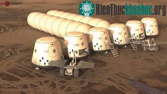 Hình minh họa của Mars One về những "ngôi nhà" đầu tiên của con người trên sao Hỏa. (Ảnh: Mars One)