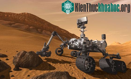 Hình minh họa hoạt động của thiết bị thăm dò tự hành Curiosity trên sao Hỏa.