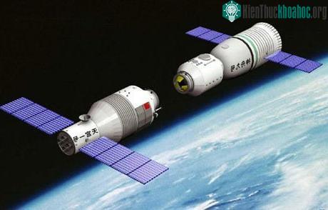 Tàu Thần Châu 9 và module Thiên Cung 1 tách khỏi nhau hôm 28/6. (Ảnh: Xinhua)