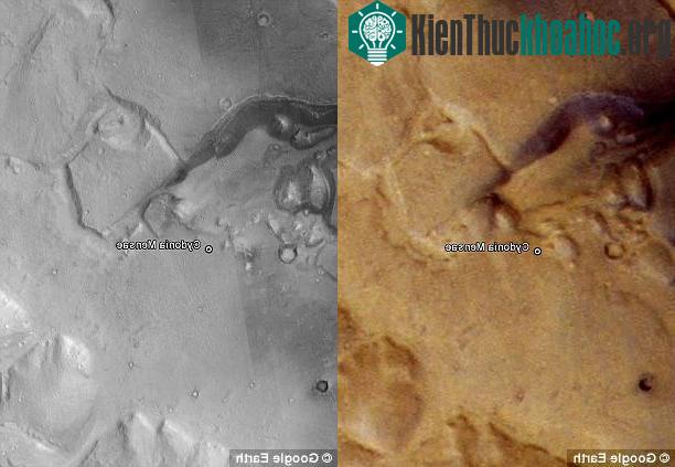 Hình ảnh sao Hỏa được chụp từ Google Earth.