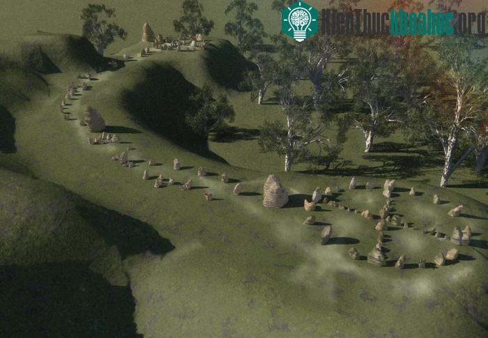 Hình ảnh phục dựng của công trình được coi là Stonehenge của Australia. (Ảnh: IB Times).