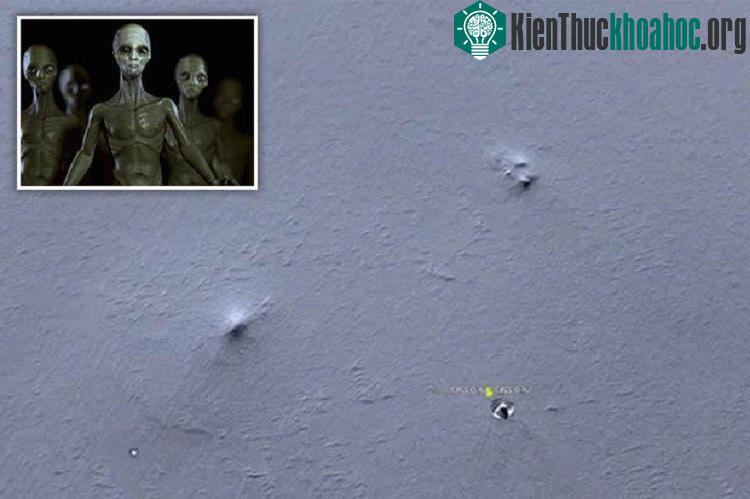 Phát hiện căn cứ người ngoài hành tinh tại Nam Cực? (Ảnh: Google Earth).