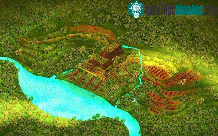 Một bản vẽ mô phỏng di tích Gunung Padang