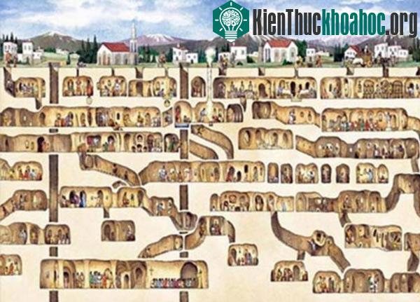Hình mô phỏng thành phố ngầm Derinkuyu.