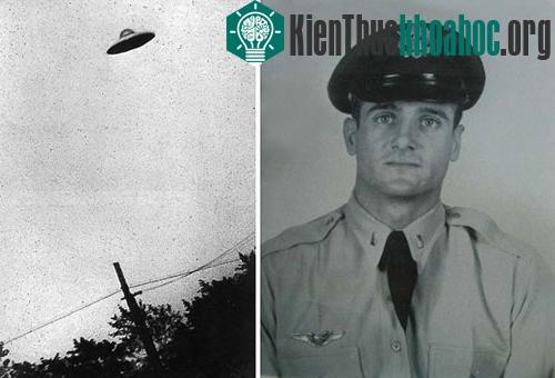 Trung úy Felix Moncla và hình ảnh được cho là của UFO.