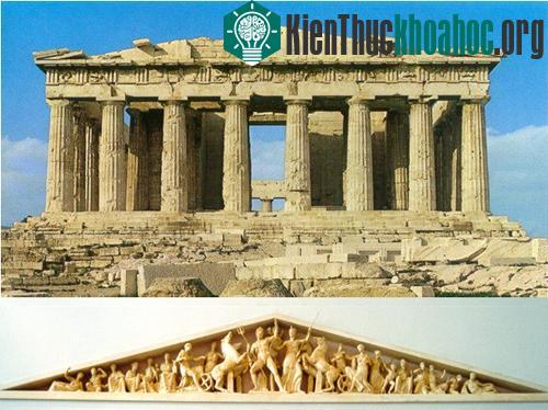 Những tác phẩm trạm khắc trên cột, mái của đền Parthenon