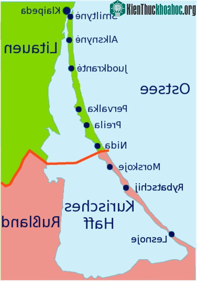 Phần phía Bắc của mũi đất dài 52 km thuộc về Litva, phần còn lại thuộc về Nga.